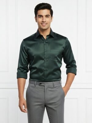 Dark Green Shirt & Black Pant Combo for Men & Premium Set