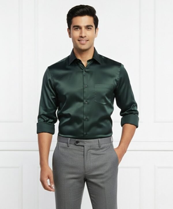 Dark Green Shirt & Black Pant Combo for Men & Premium Set Dark Green Shirt & Black Pant Combo for Men & Premium Set