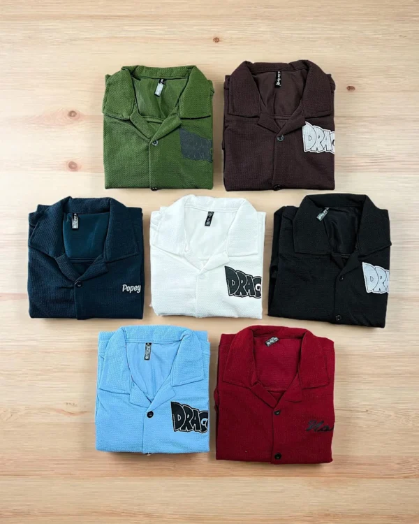 Classic Back Print Olive Green Oversize Shirt for Men