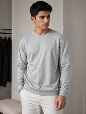 Best Stylish Light Grey Full T-Shirt for Men