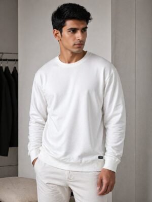 Best Stylish White Plain Full T-Shirt for Men