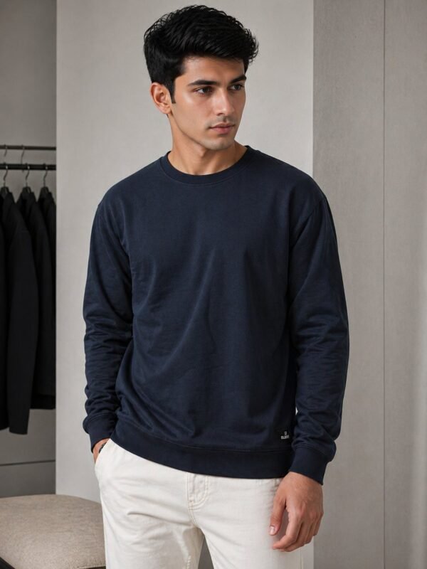 Best Stylish Navy Blue Plain Full T-Shirt for Men Best Stylish Navy Blue Plain Full T-Shirt for Men
