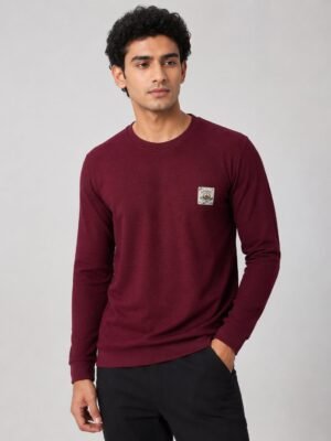 Stylish Maroon Plain T-Shirt for Men Festive Burgundy