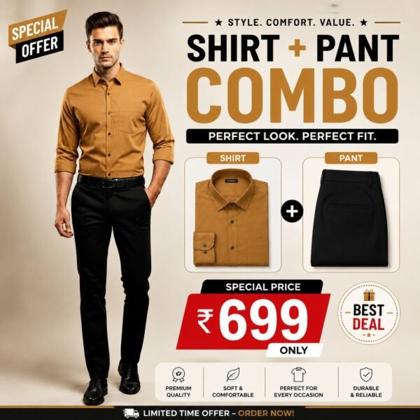 Men's Formal Shirt & Pant Combo – ₹699
