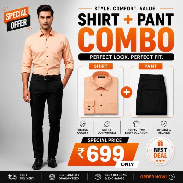 Men's Formal Shirt & Pant Combo