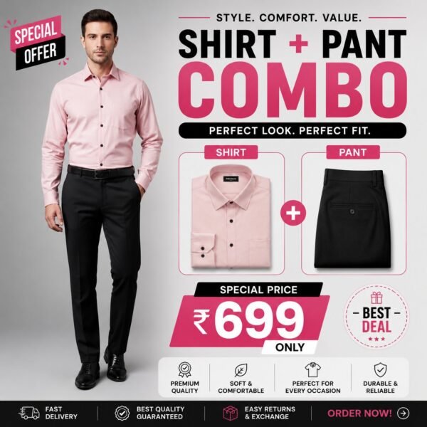 Men's Formal Shirt & Pant Combo