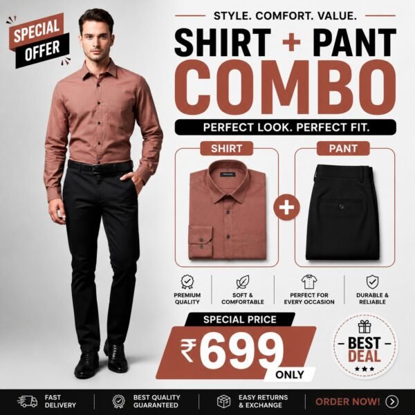 Men's Formal Shirt & Pant Combo