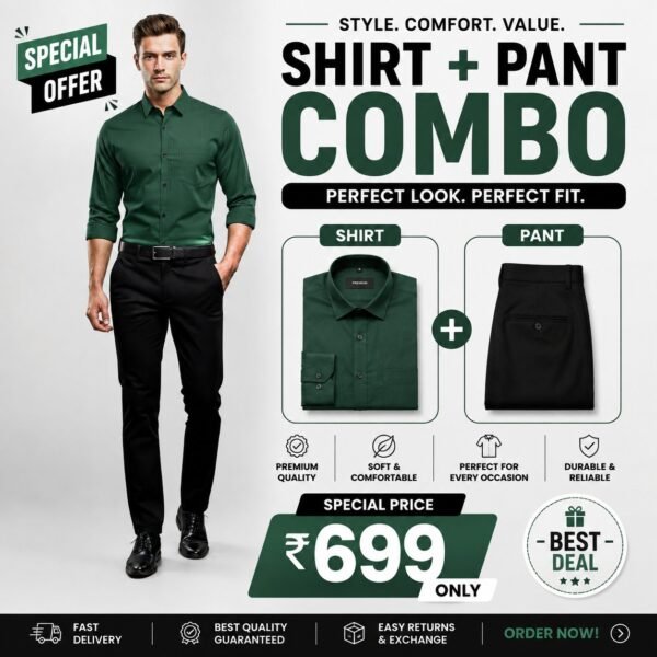Men's Formal Shirt & Pant Combo