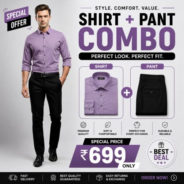 Men's Formal Shirt & Pant Combo