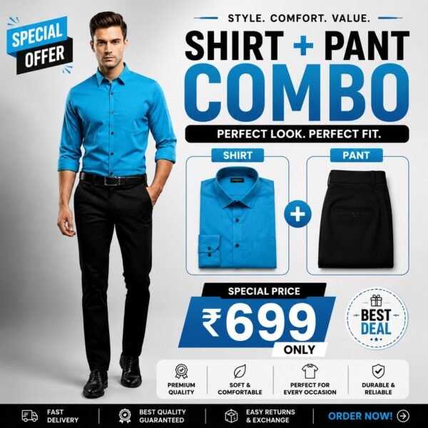 Men's Formal Shirt & Pant Combo