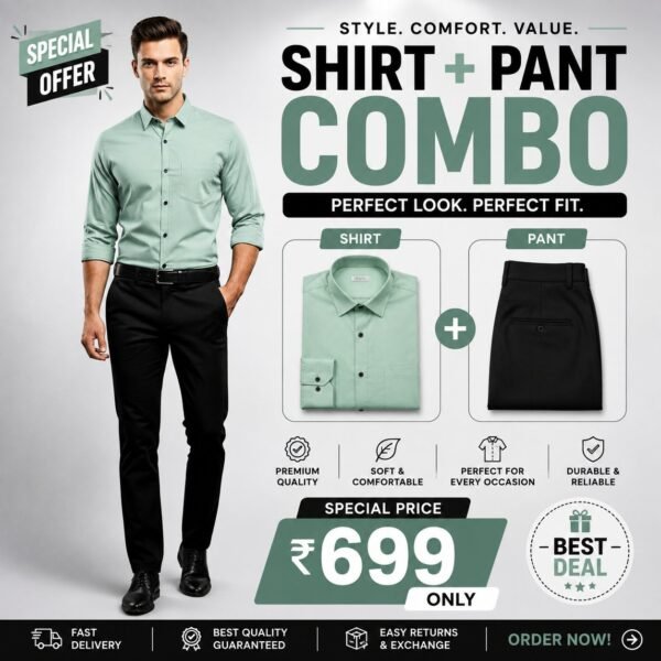 Men's Formal Shirt & Pant Combo