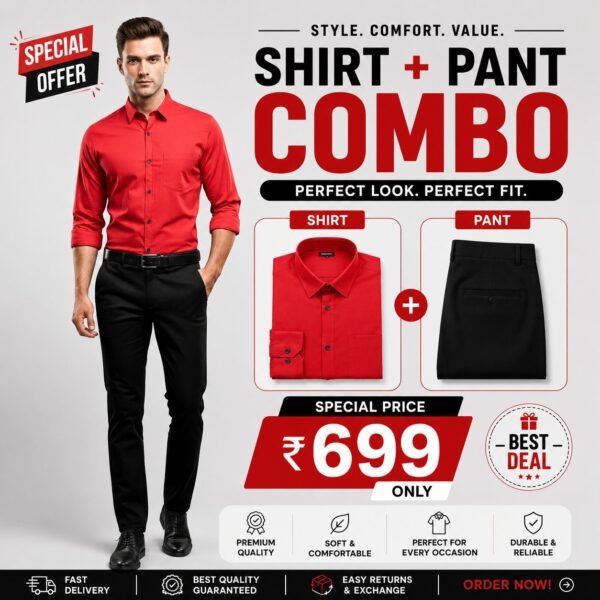 Men's Formal Shirt & Pant Combo