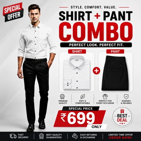 Men's Formal Shirt & Pant Combo