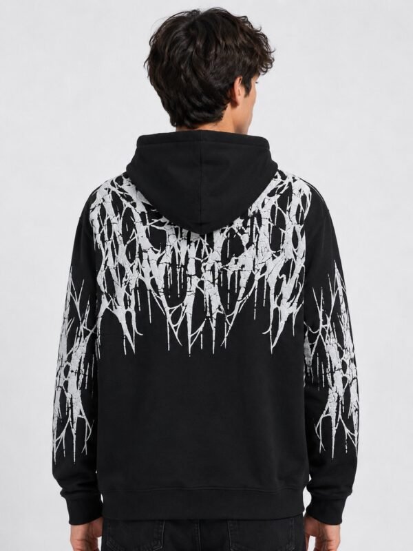 Buy Stylish Printed Black Hoodie for Men