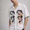 Premium White Printed Oversize Shirt for Men