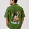 Classic Back Print Olive Green Oversize Shirt for Men