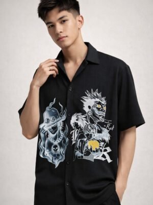 Buy Best Stylish Printed Black Oversize Shirt for Men