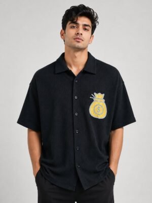 Classic Navy Blue Oversize Shirt for Men & Premium