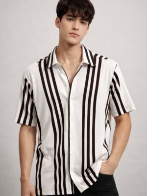 Buy Trendy Black Stripe Oversize Shirt for Men