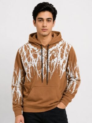 Buy Stylish Printed Lite Brown Hoodie for Men Buy Stylish Printed Lite Brown Hoodie for Men