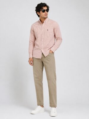 Orange Shirt & Cream Baggy Jeans Combo Set Bold Style