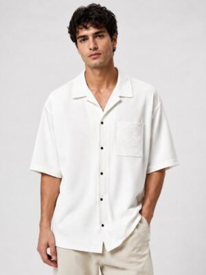 White Plain Oversize Shirt for Men Minimalist Style