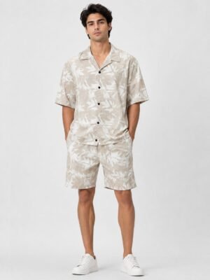 Best Stylish Cream Printed Cord Set for Men