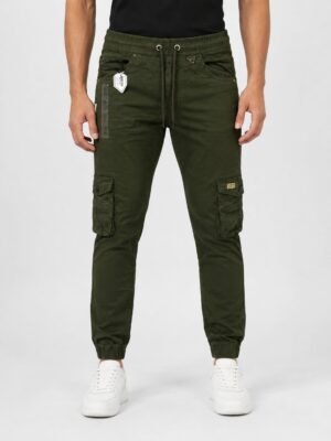 Men's Olive Green Cotton Cargo Joggers - Classic Men's Olive Green Cotton Cargo Joggers - Classic