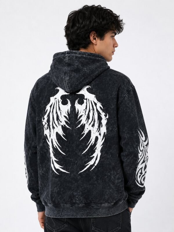 Buy Trendy Printed Dark Grey Hoodie for Men
