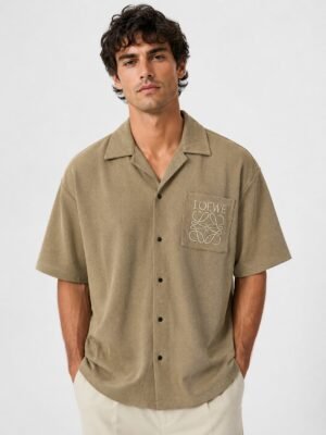 Oversize Cream Plain Shirt for Men Minimalist