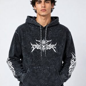 Buy Trendy Printed Dark Grey Hoodie for Men