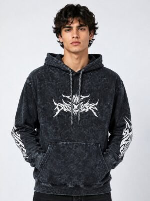 Buy Trendy Printed Dark Grey Hoodie for Men Buy Trendy Printed Dark Grey Hoodie for Men