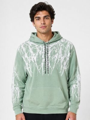 Buy Stylish Printed Lite Green Hoodie for Men Buy Stylish Printed Lite Green Hoodie for Men