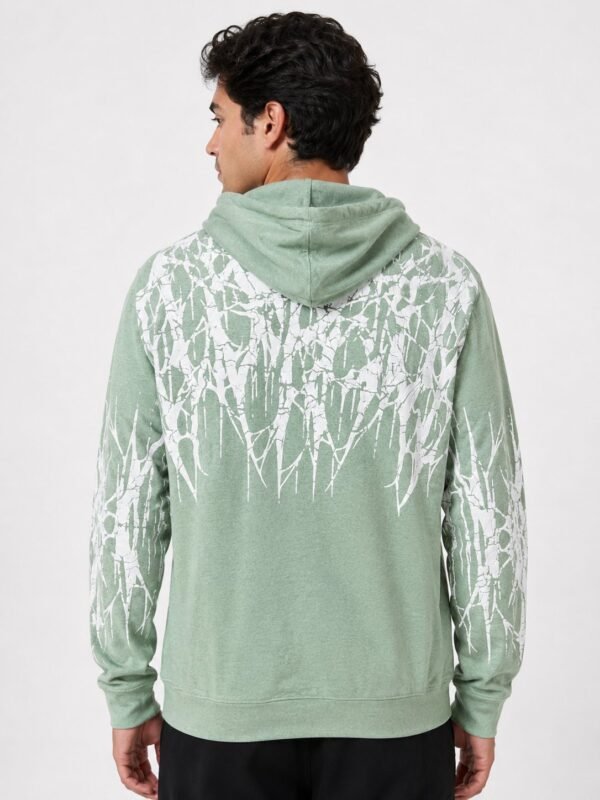 Buy Stylish Printed Lite Green Hoodie for Men