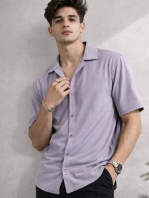 Classic Lite Purple Oversize Shirt for Men & Lavender