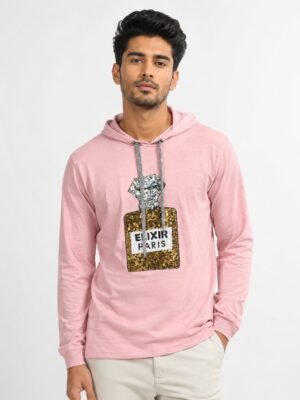 Trendy Pink Printed Hoodies for Men | Bold Styles
