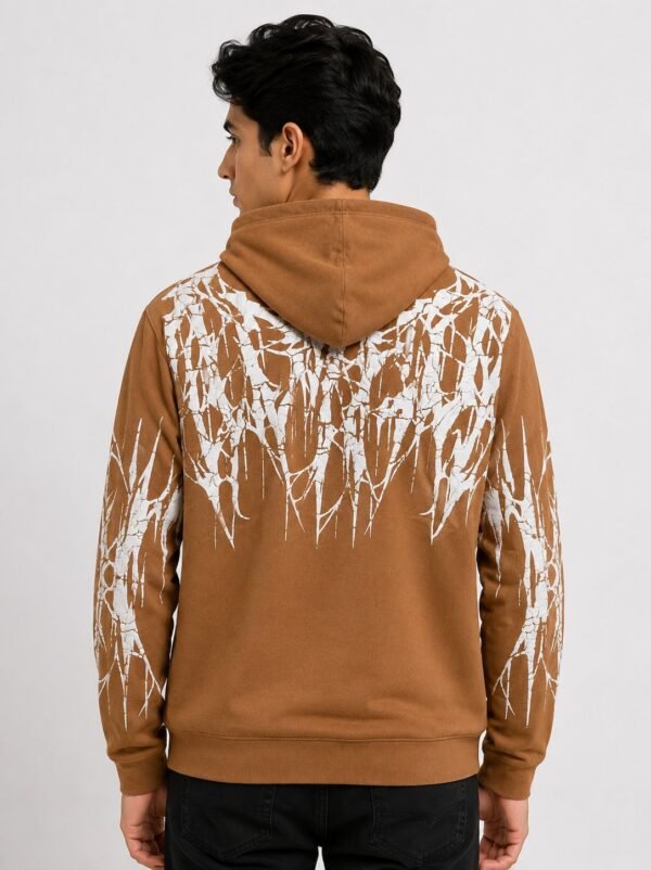Buy Stylish Printed Lite Brown Hoodie for Men