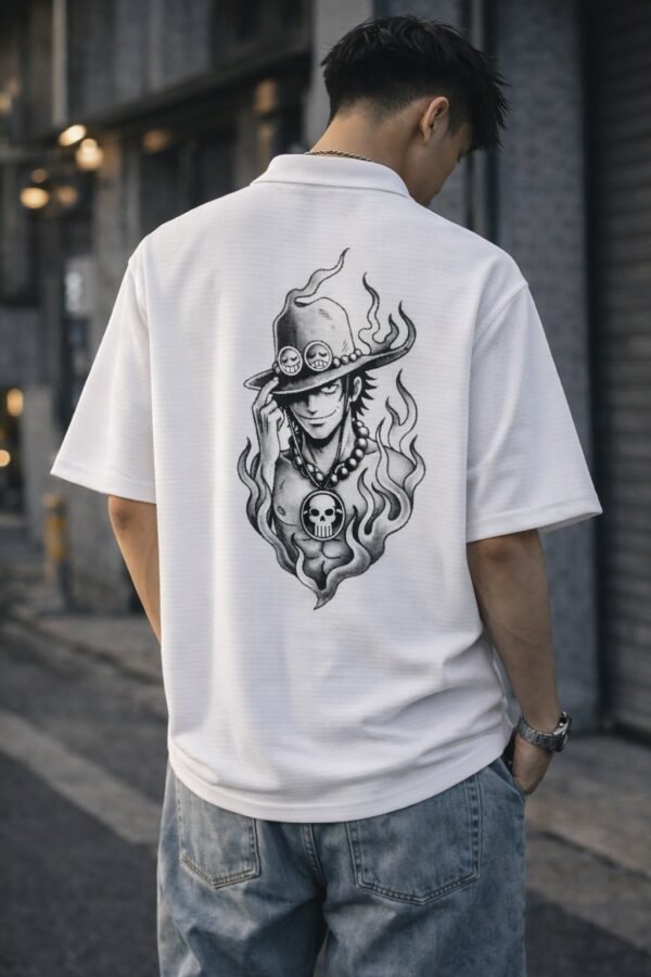 Stylish White Printed Oversize Shirt for Men