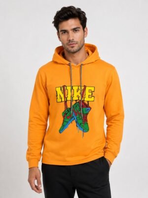Stylish Orange Printed Hoodies for Men | Trendy Designs